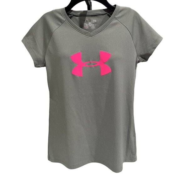 Under Armour Other - ♨️$10♨️Under Armour Youth Girl Short Sleeve Gray Loose Fit T-shirt Pink Size YLG
